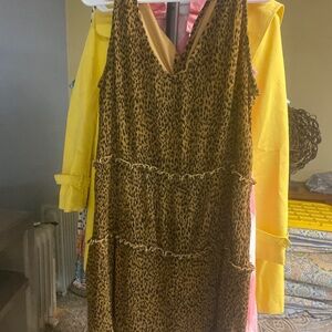 Tie back leopard mini dress